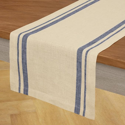 Solino Home 100% Linen Table Runner, 14 x 132 in, mitered corners | Pure Linen - Image 2