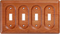 Four Rocker 4 Toggle Light Switch Cover Plate Made of Cherry Wood Durable Elegant Design Perfect for Home Decor