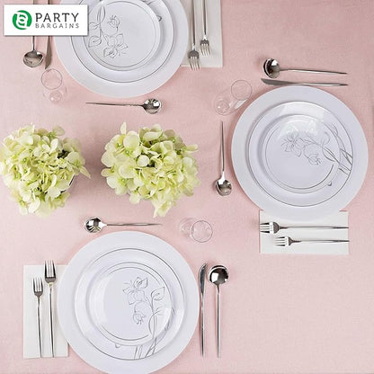 PARTY BARGAINS 13-Inch Charger Plates - 16 Pack, White, Heavy-Duty Disposable Chargers for Elegant Dining - Ideal for Weddings and Formal Events