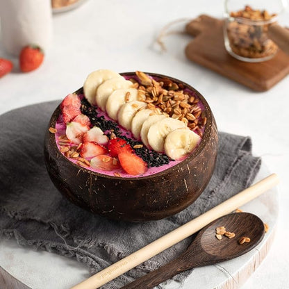Jungle Culture 4 Polished Coconut Bowl & Wooden Spoons Set - Image 6