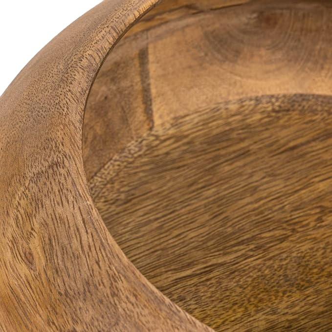 Bloomingville Modern Round Wood Bowl, Natural Finish - Image 4