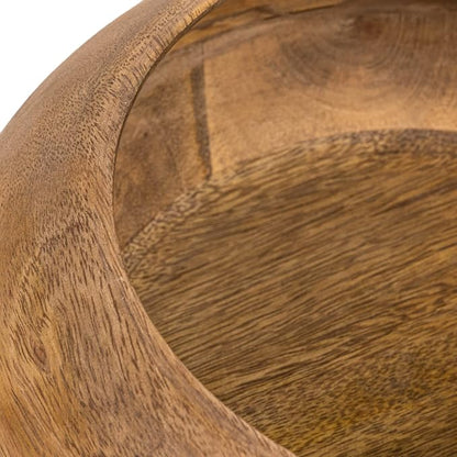 Bloomingville Modern Round Wood Bowl, Natural Finish - Image 4