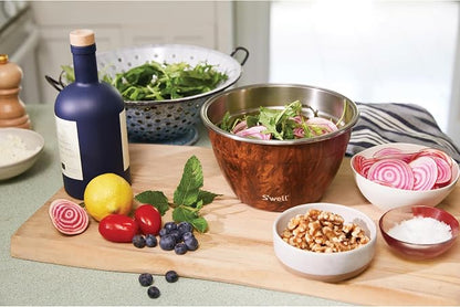 S’well Stainless Steel Salad Bowl Kit, Teakwood Finish, Includes 2oz Condiment - Image 4