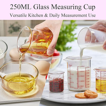 3 Piece Glass Measuring Cup Set, Includes 1/2-Cup, and 2-Cup High Borosilicate - Image 7