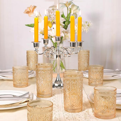 abrwyy Amber Drinking Glasses, Vintage Glassware, 12oz Highball Glasses | - Image 6