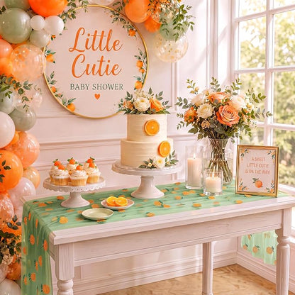 4 Pcs Orange Citrus Table Runners 29 x 70 Inch Glitter Fruit Orange Tangerine - Image 5