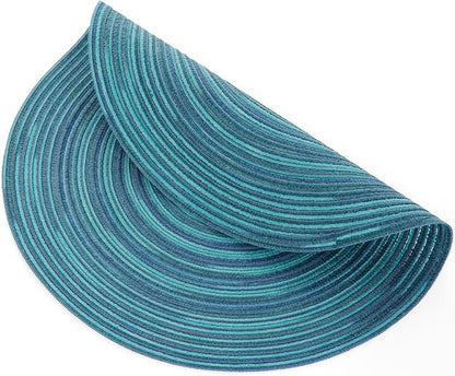 SHACOS 15 inch Round Placemats Set of 4 Variegated Multicolor Place Mats Cotton - Image 9