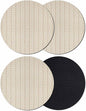 Simple Line Linen Texture Coasters Set of 4, Non-Slip Cup Coaster Mat by PIEPLE