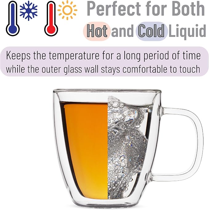 BTaT- Double Walled Glass Coffee Mugs, 16 oz, Glass Coffee Cups - Image 5