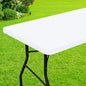 Smiry Rectangle Picnic Table Cloth, Waterproof Elastic Fitted Tablecloths for 4 Foot Tables, Washable Polyester Table Cover for Camping, Indoor and Outdoor (White, 24"x48")