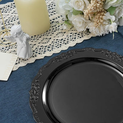 100 Pcs Black Plastic Plates for Party 10.25" Dinner Disposable Plates | 100 - Image 4