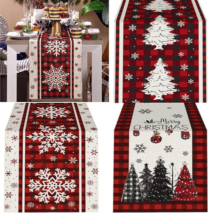 Gilprop 3 Pcs Christmas Table Runners Watercolor Table Runner, 13x72 Inch | by Gilprop