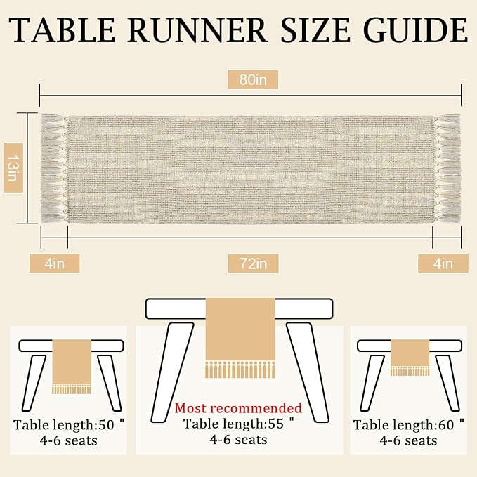 Boho Table Runner 72 Inches Long, Farmhouse Coffee Table Runner - Image 7