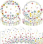 40 Pcs Spring Wildflower Plates and Napkins Sets-Disposable Floral Paper Plates by ZJJZOAA