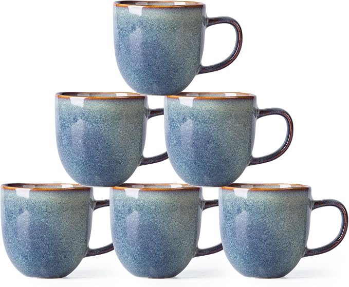 AmorArc 12oz Coffee Mugs, Ceramic Coffee Mugs set of 6 by AmorArc
