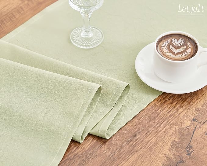 Letjolt Sage Green Table Runner 72 Inches Long | Rustic - Image 6