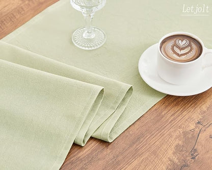 Letjolt Sage Green Table Runner 72 Inches Long | Rustic - Image 6