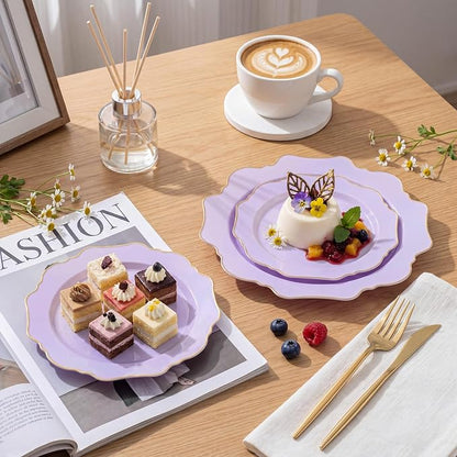 175Pcs Purple Plates Disposable - Image 6