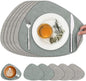 Faux Leather Placemats Set of 6, Dual Sided by Chitomars