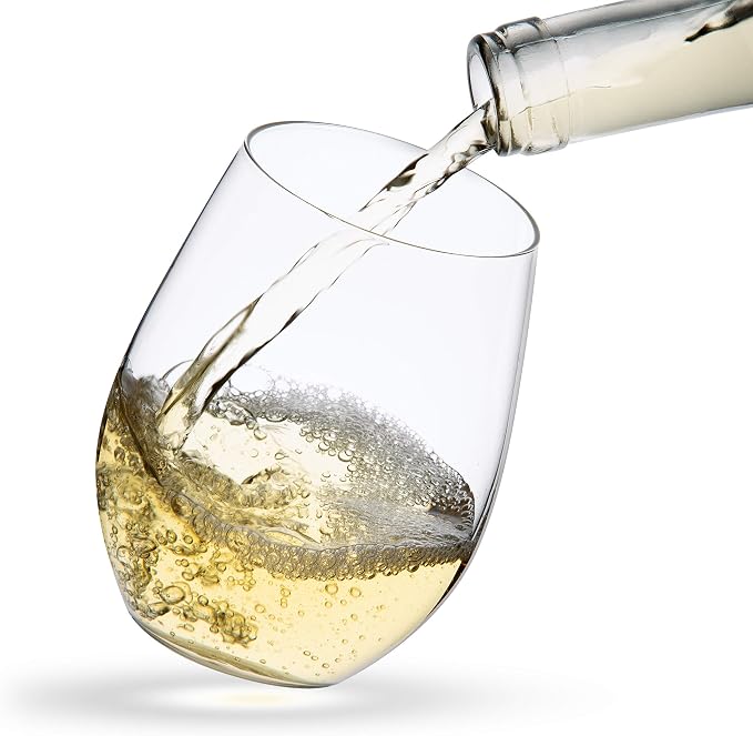 JoyJolt Stemless Wine Glasses Set of 4 – 19 oz Clear Glass Tumblers - Image 2