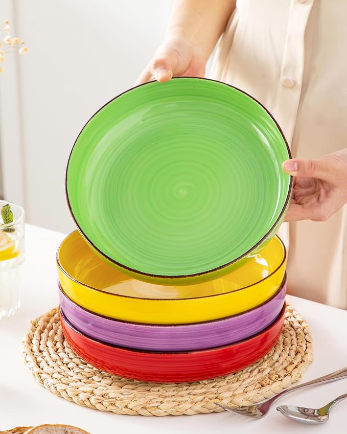 vancasso Pasta Bowls Set of 4, 46 oz Ceramic Salad Serving Bowls and Soup Bowls - Image 7