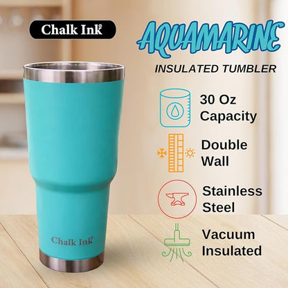 Chalk Ink 30 oz Stainless Steel Tumbler – Insulated Coffee Mug and Water Cup – - Image 3