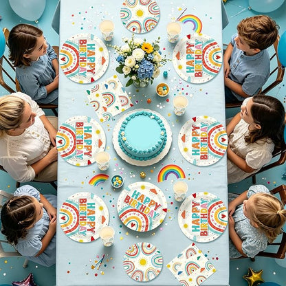 250 Pcs Retro Rainbow Birthday Party Decorations - Image 7