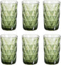 Bandesun Thick Glassware Drinking Glass set of 6 Diamond Kitchen Glasses by Bandesun