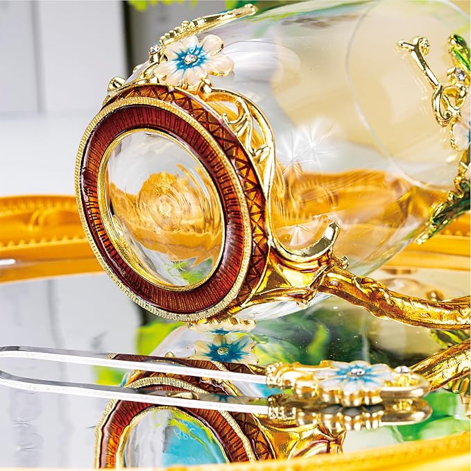 Flower Tea Cup, Butterfly Daisy Glass Fancy Coffee Mug - Image 5