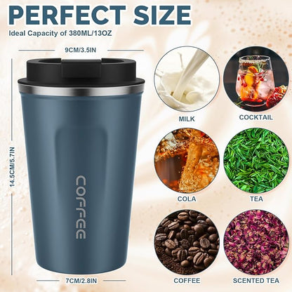 MOMSIV 12oz Travel Coffee Mug, Insulated Coffee Cup - Image 2