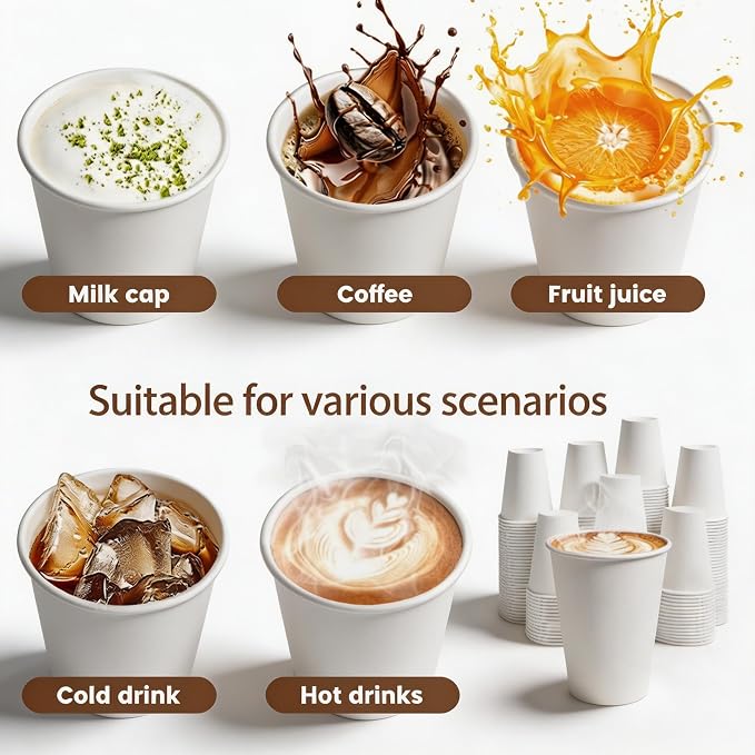 MOUMOULIFE 12 oz Disposable Paper Coffee Cups, To Go & Daily Use - Image 3