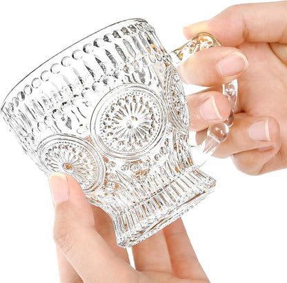 Kingrol 6-Piece Embossed Glass Mug Set - Image 4