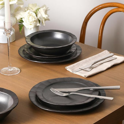 Stone Lain Oasis 12-Piece Dinnerware Set Stoneware, Dishwasher and Microwave - Image 2