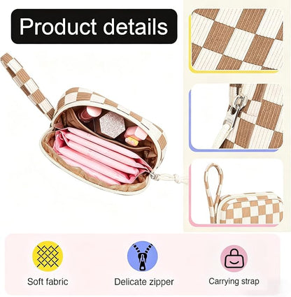 Corduroy Period Pouch for Women, Cute Sanitary Pad Pouch - Image 3
