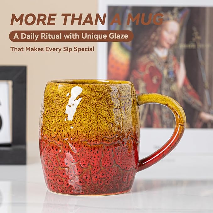 Handmade 22oz Ceramic Coffee Mug, Ergonomic Large Handle, Ideal Gift - Image 6