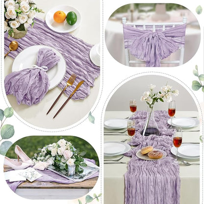 AGIRL 6 Pack Purple Cheesecloth Table Runner 10FT Boho Gauze Home Decor | - Image 6