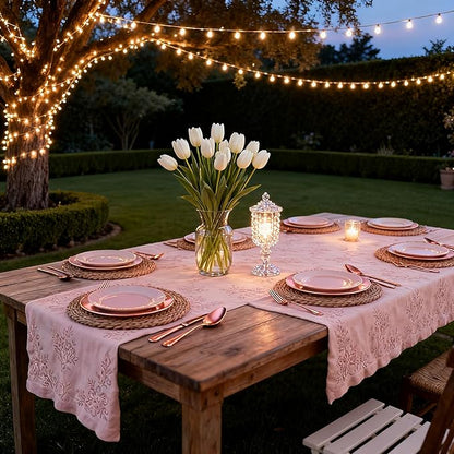Round Woven Placemats 12 inch Set of 10 - Boho Farmhouse Natural Rattan Table Mats for Dining, Circular Place Mats for Kitchen Table Decor, Farmhouse Weave Placematsfor Dining Table Decor