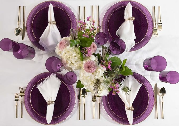 PLASTICPRO 128 Piece Combo Plates Set includes 64-7'' inch Plates & 64-10'' - Image 3