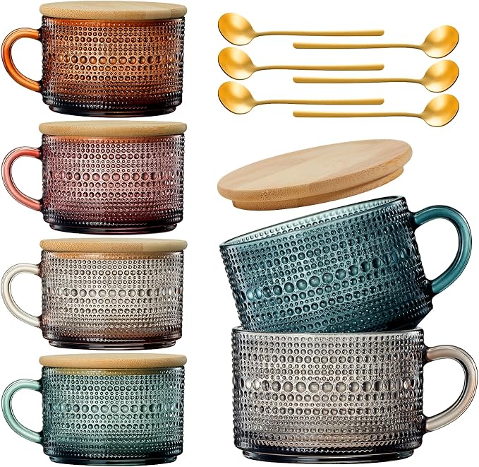 Khen Colors Glass Coffee Mugs Set by Khen