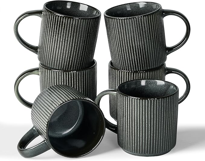 famiware Coffee Mug Set for 6, Star 12 oz Catering Mugs Cup Set by Famiware