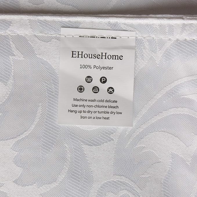 EHouseHome Jacquard Damask Reversible White Table Runners - Image 6