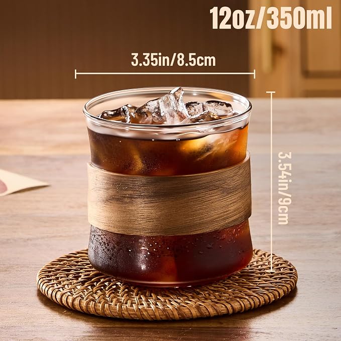 PARACITY Espresso Glasses Set of 2, 11.8 oz Clear Cups - Image 2