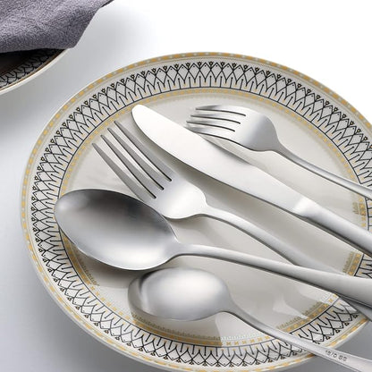60 Piece Silverware Set for 12, LIANYU Stainless Steel Flatware Cutlery Set - Image 3