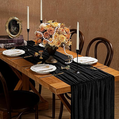 Black Velvet Table Runner 29x120 Inch Luxury Retro Halloween Runners | 5 Pieces - Image 4