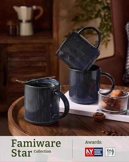 famiware Coffee Mug Set for 6, Star 16 oz Catering Mugs Cup Set - Image 3