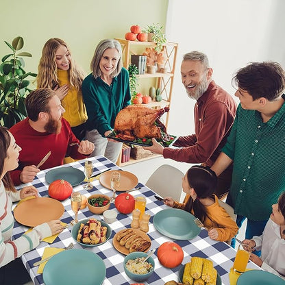 Smiry Rectangle Picnic Table Cloth, Elastic Waterproof Fitted Vinyl Tablecloths, Flannel Backed Buffalo Plaid Table Covers for Dining, Camping, Outdoor (White and Navy, 30" x 60")