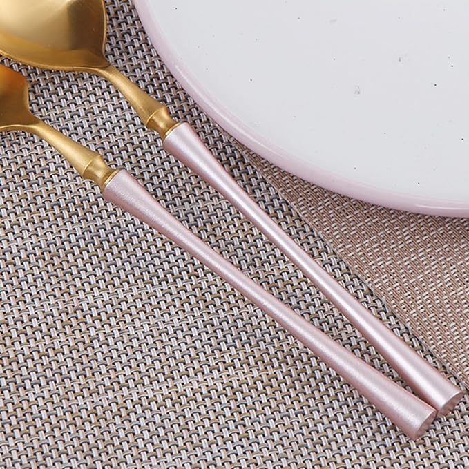Blue Gold 16 Piece Matte Silverware Set Durable 18/8 Stainless Steel Flatware Cutlery Set for 4 Utensil Sets Home Kitchen Hotel Restaurant Dishwasher Safe Luxury-Tableware