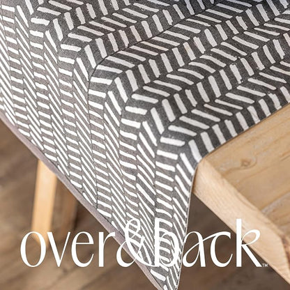 Over&Back 18x90 Hand-Blocked Printed Cotton Table Runner - Image 6