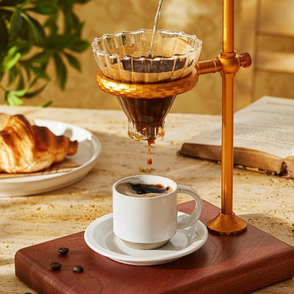 Oak Espresso Cups Set of 4, 3 oz Demitasse Cups, Modern Style, Microwave & - Image 5