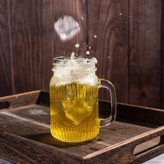 Amzcku vintage Clear Drinking Jar 16 OZ Drinking Jars - Image 4